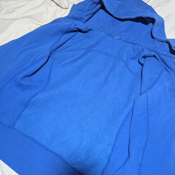 Lululemon athletica 12 scuba hoodie blue women's large hooded jacket cotton - Picture 6 of 7